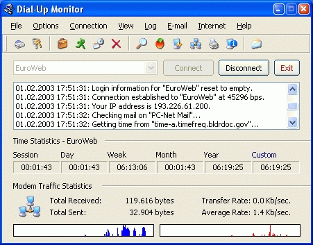 Dial-Up Monitor Screenshot